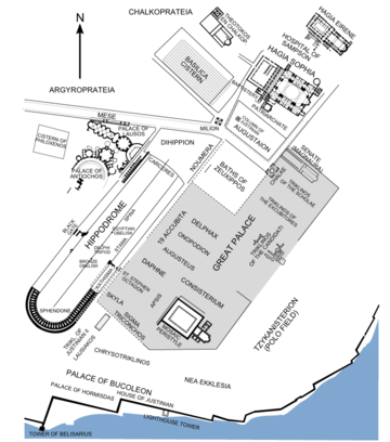 Plan of Constantinople's imperial district at the time of the Emperor Justinian I Plan of Constantinople's imperial district at the time of the Emperor Justinian I